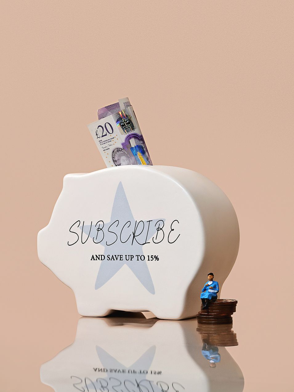 Subscribe and Save piggy bank miniature