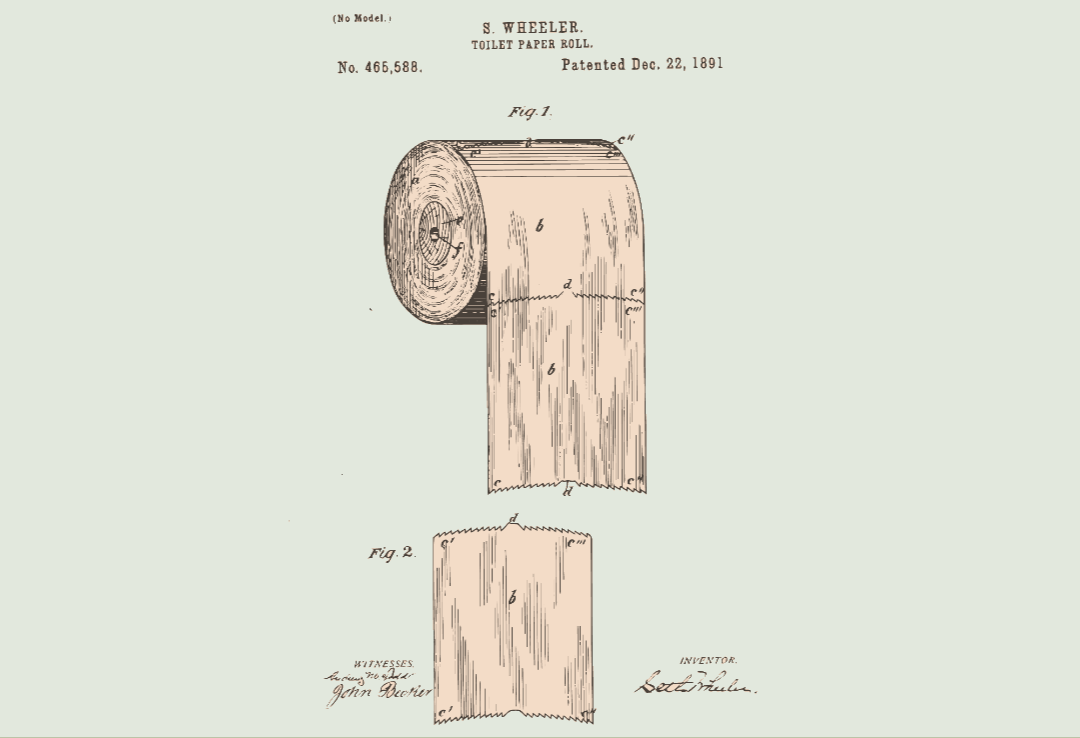 Toilet paper original patent over or under