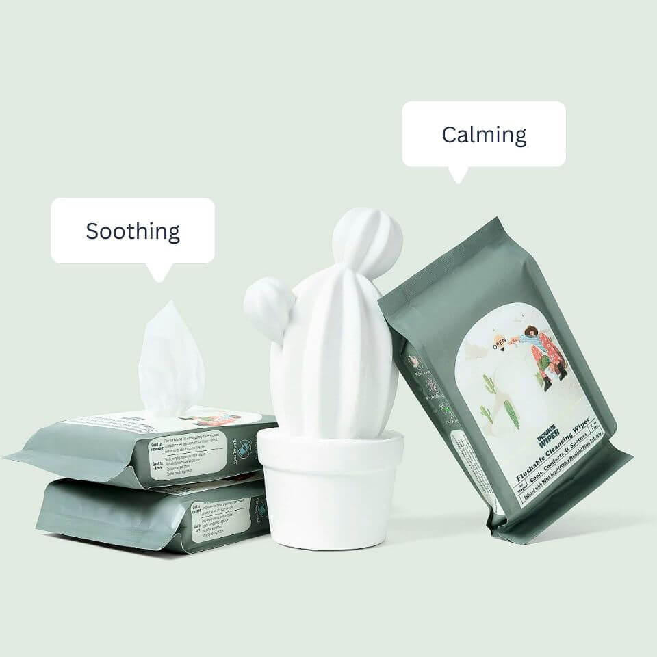 Uranus Wiper haemorrhoid wipes with white cactus 