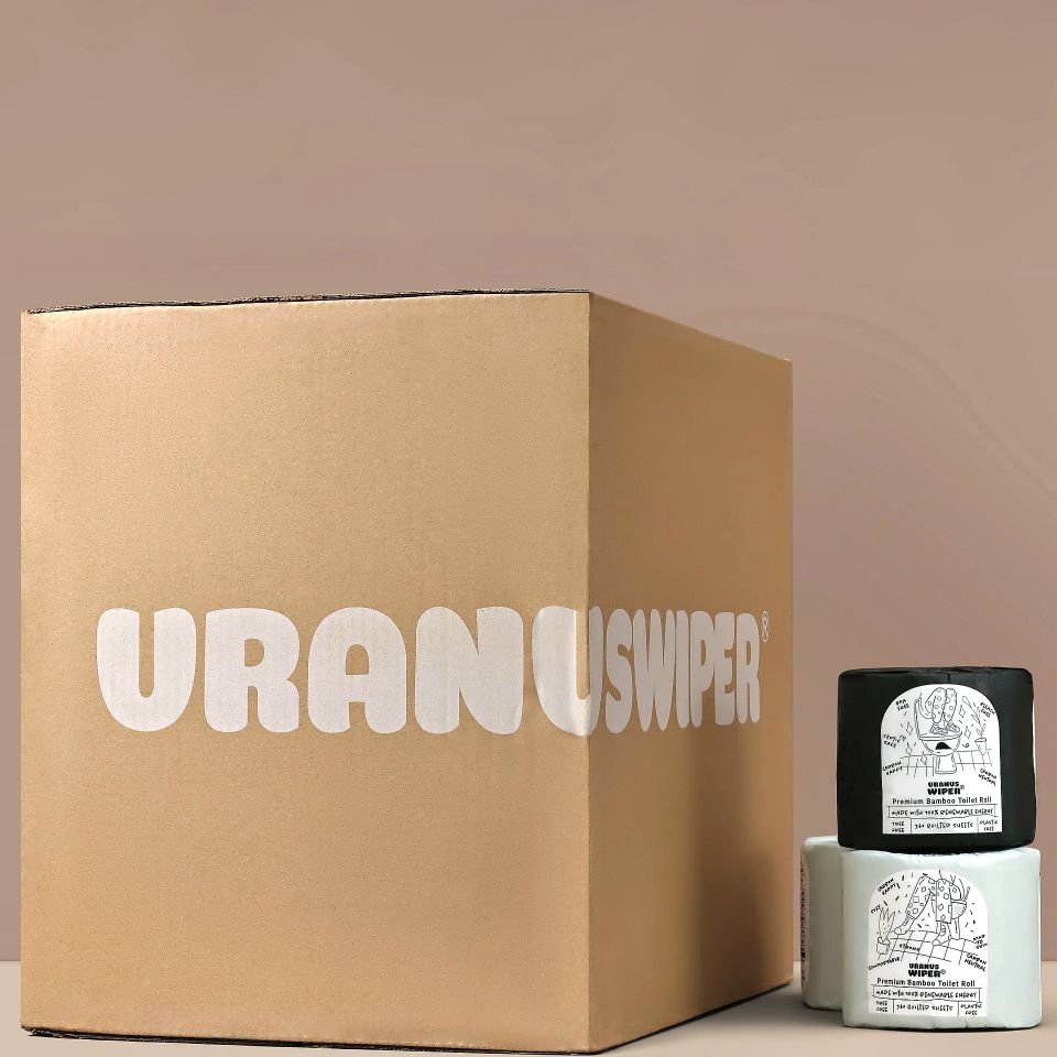 Uranus Wiper toilet roll subscription box with bulk toilet rolls
